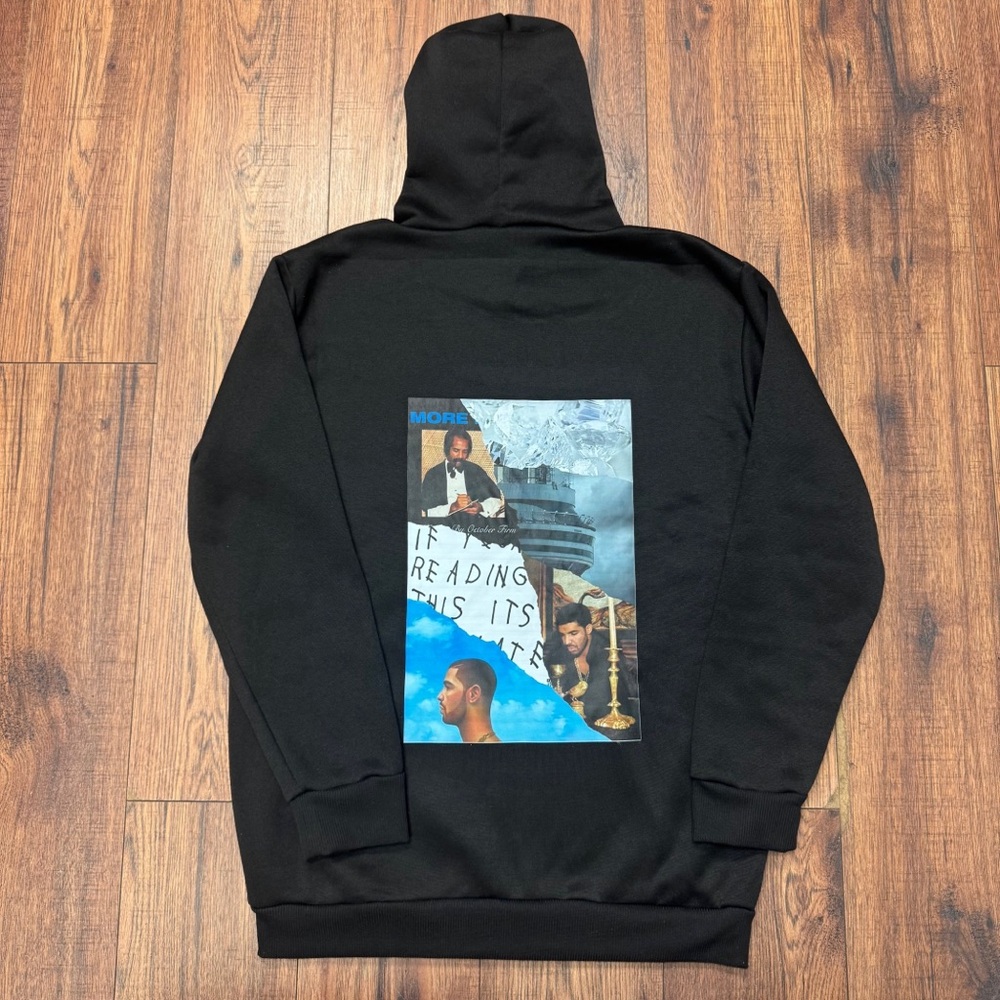 Drake Multi Album Cover Graphic HipHop Merch Pullover Hoodie Black Unisex Medium